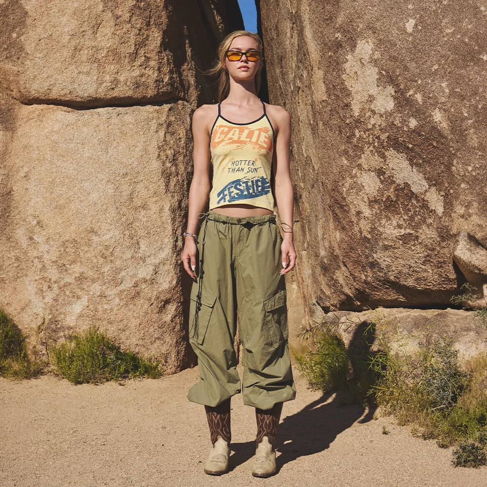 FESTIE LACE UP SLEEVELESS YELLOW