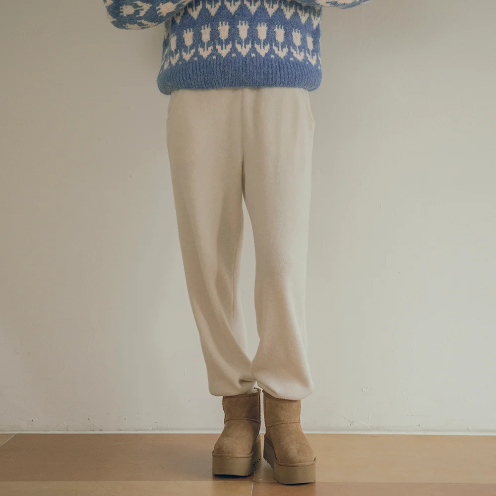 P3178 Knit jogger pants_Cream
