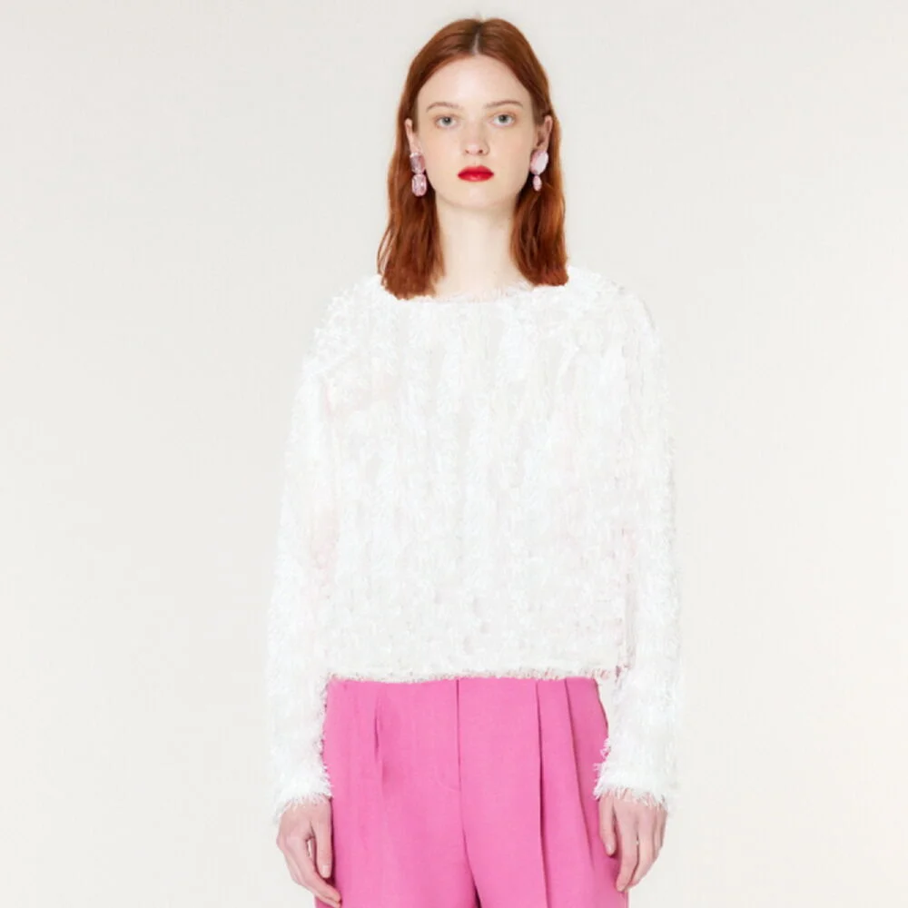 HAIRY KNIT TOP(WHITE)