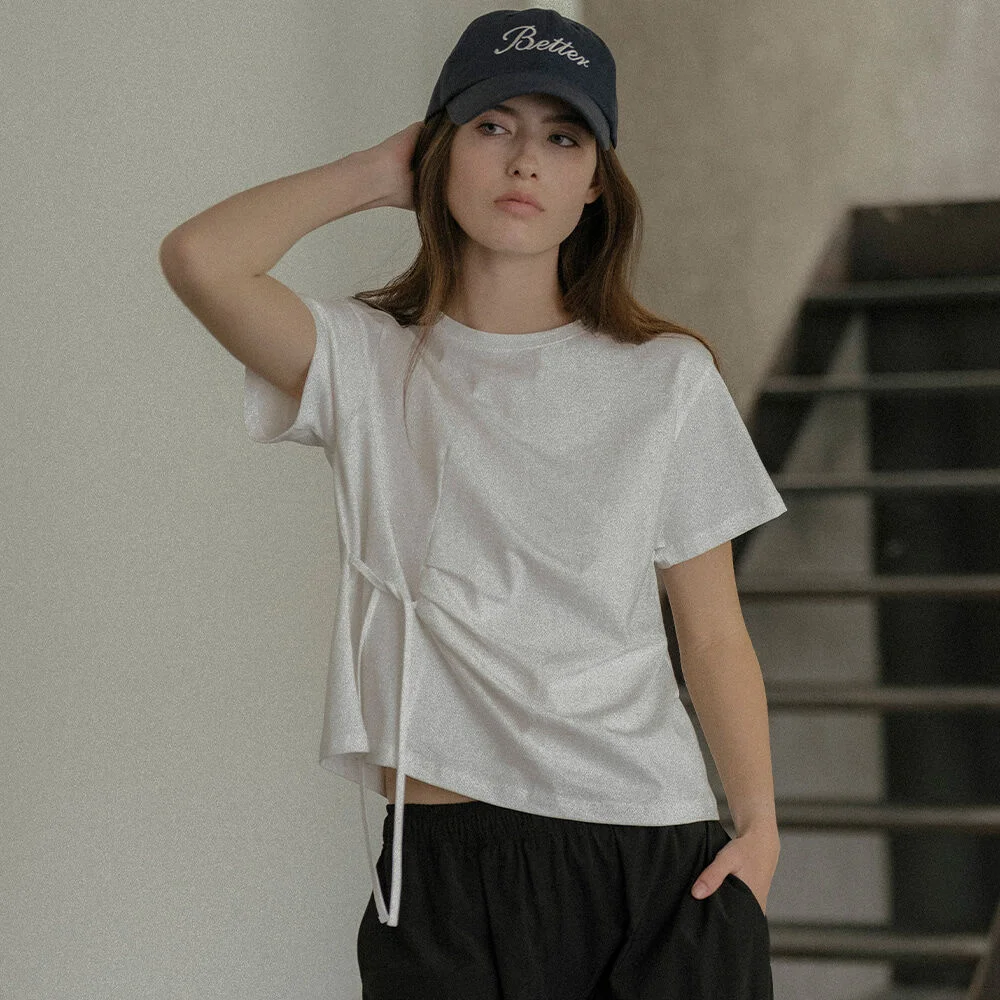 Side tuck strap T-shirt _Ivory