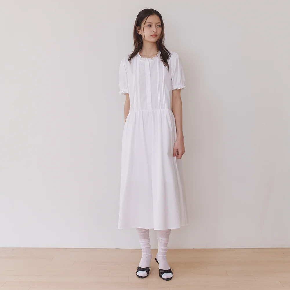 soft puff long dress - off white