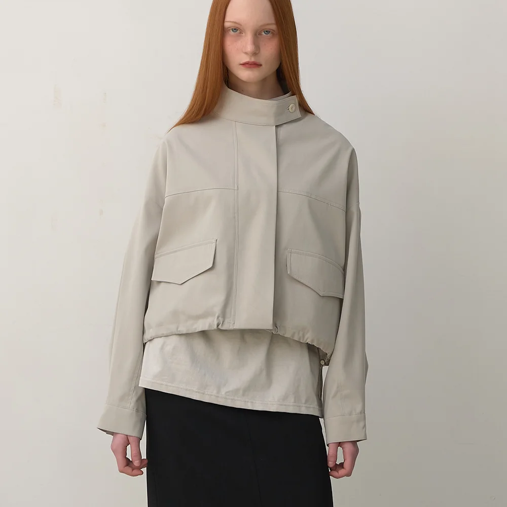 Nest String Crop Jacket Gray mint