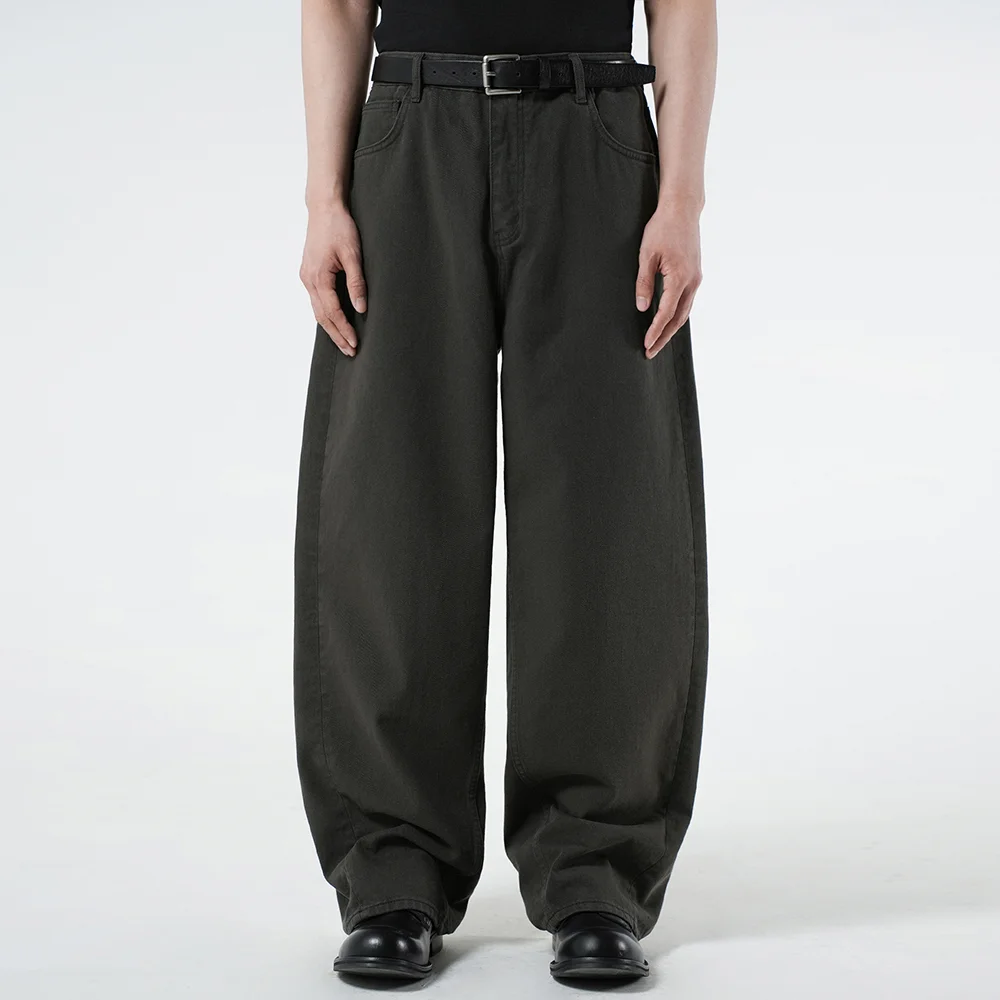 WIDE CURVED COTTON PANTS