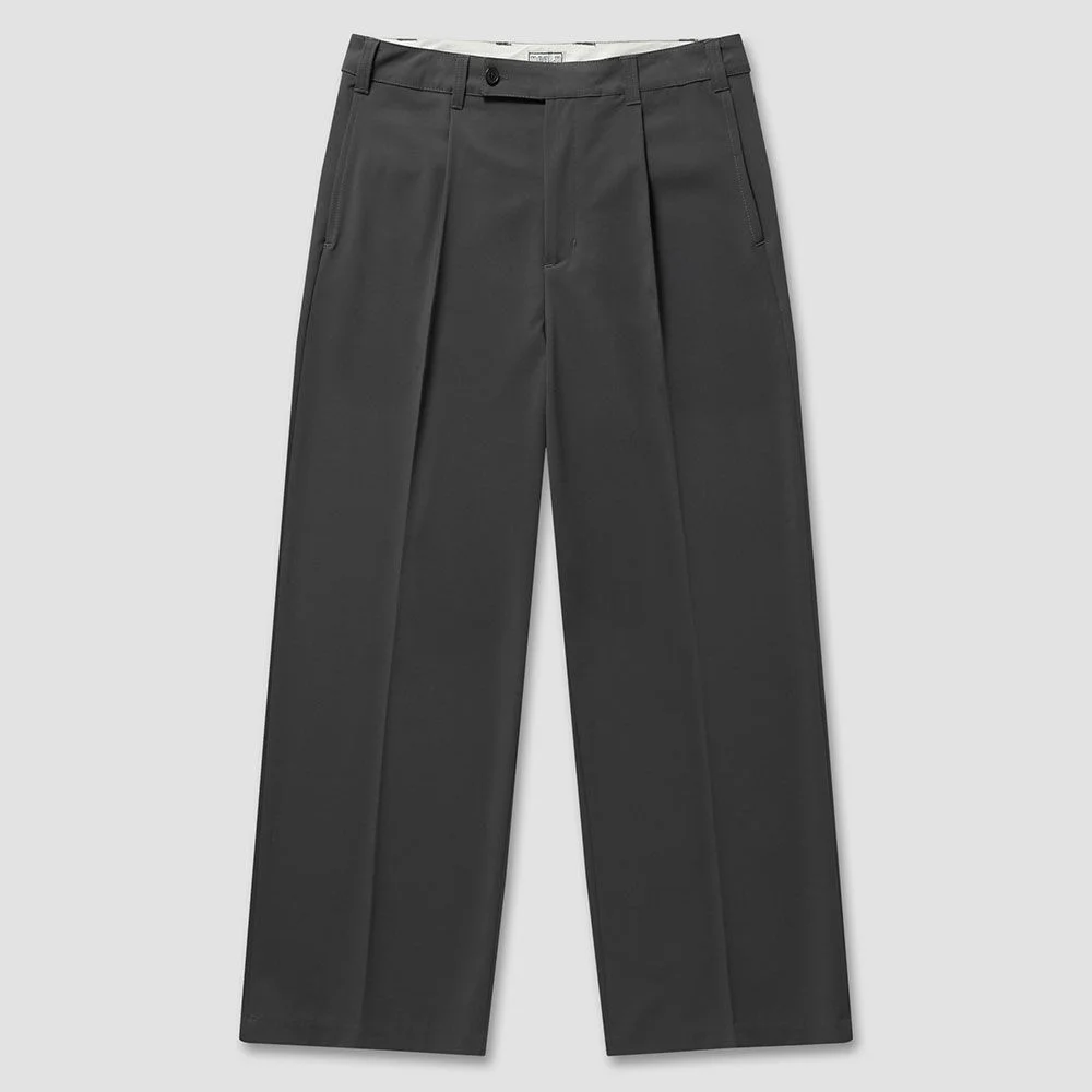 One-Tuck Slacks (Gray)
