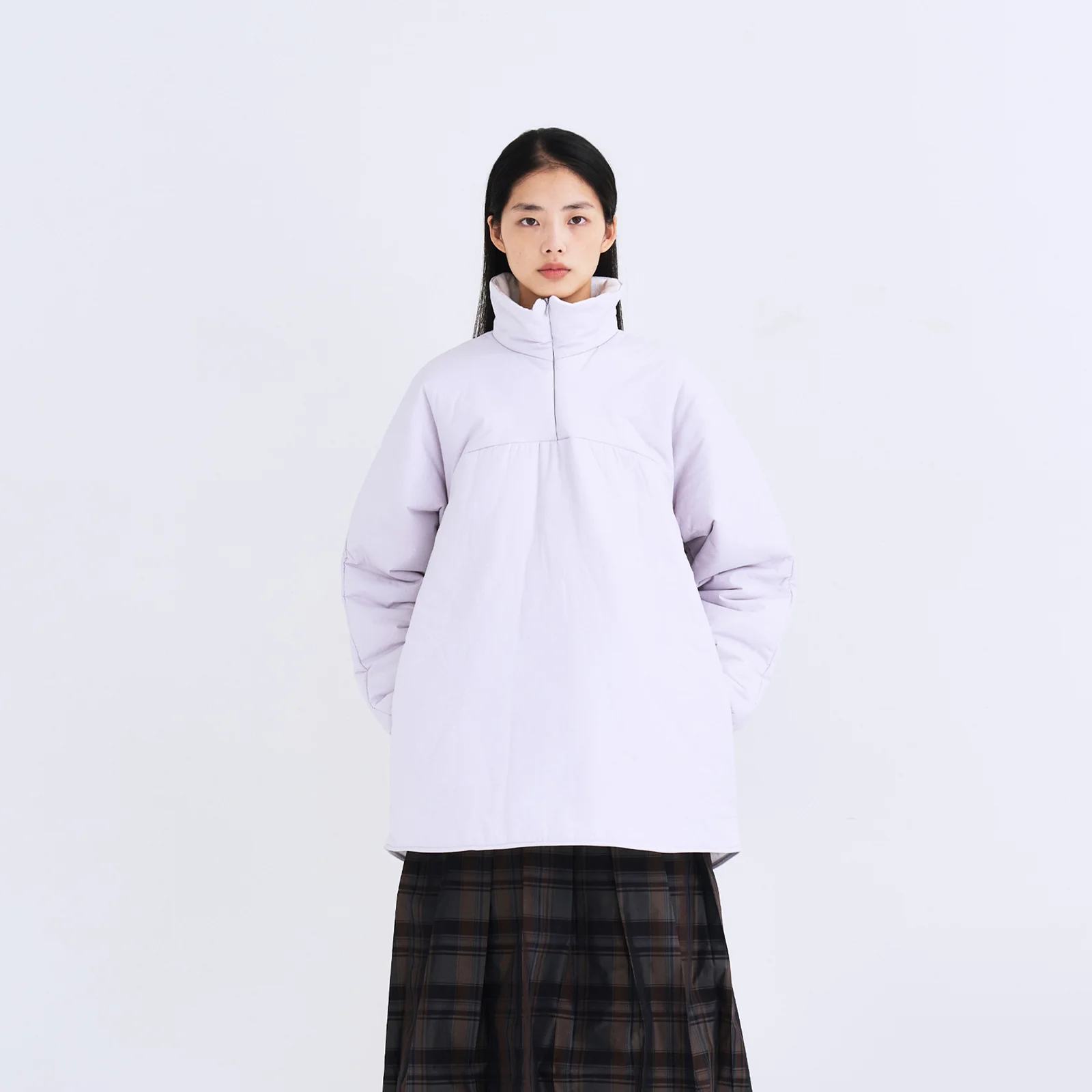 COCOON PADDED PULLOVER (LIGHT GREY)