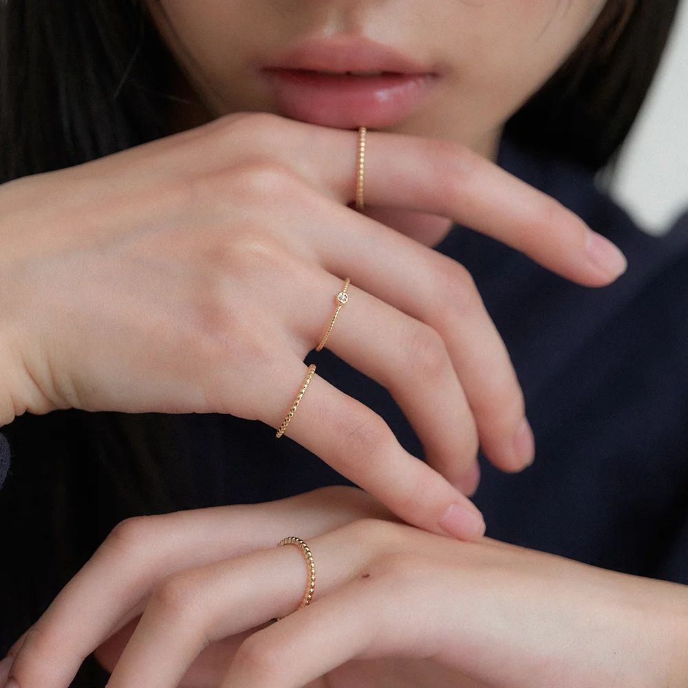mini dewy ring_cubic set (2PCS) JR002