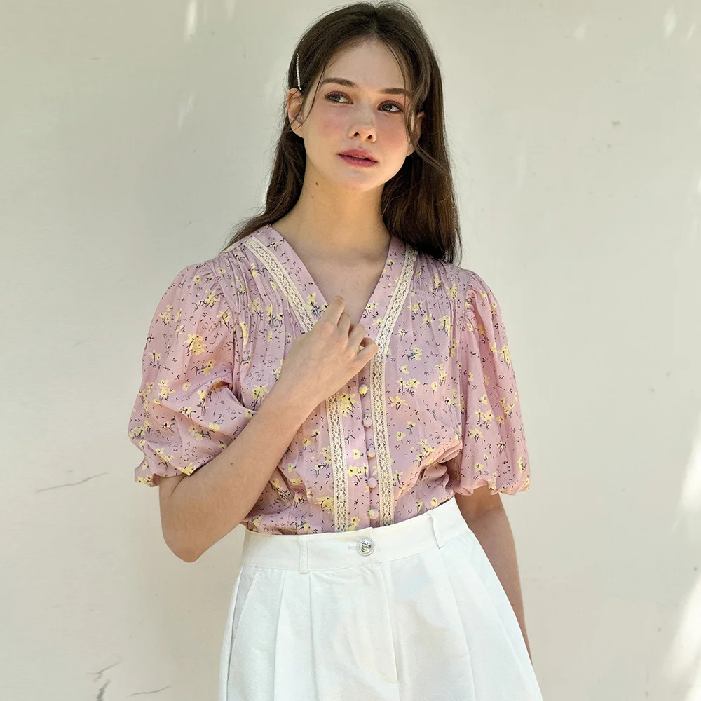 Lautre Flower Puff Blouse