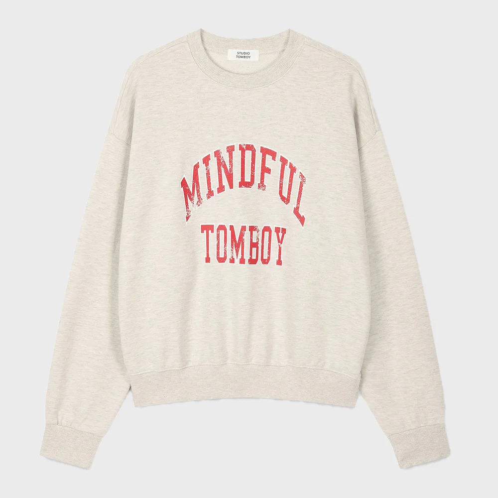 Mindful 男仔頭 印花 衛衣_燕麥色 9176122971