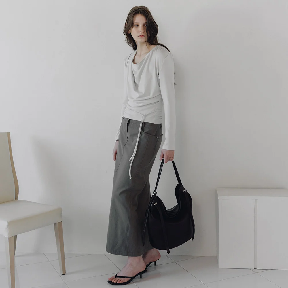 Denim-like Cotton Pencil Skirt SW6SS685_2color