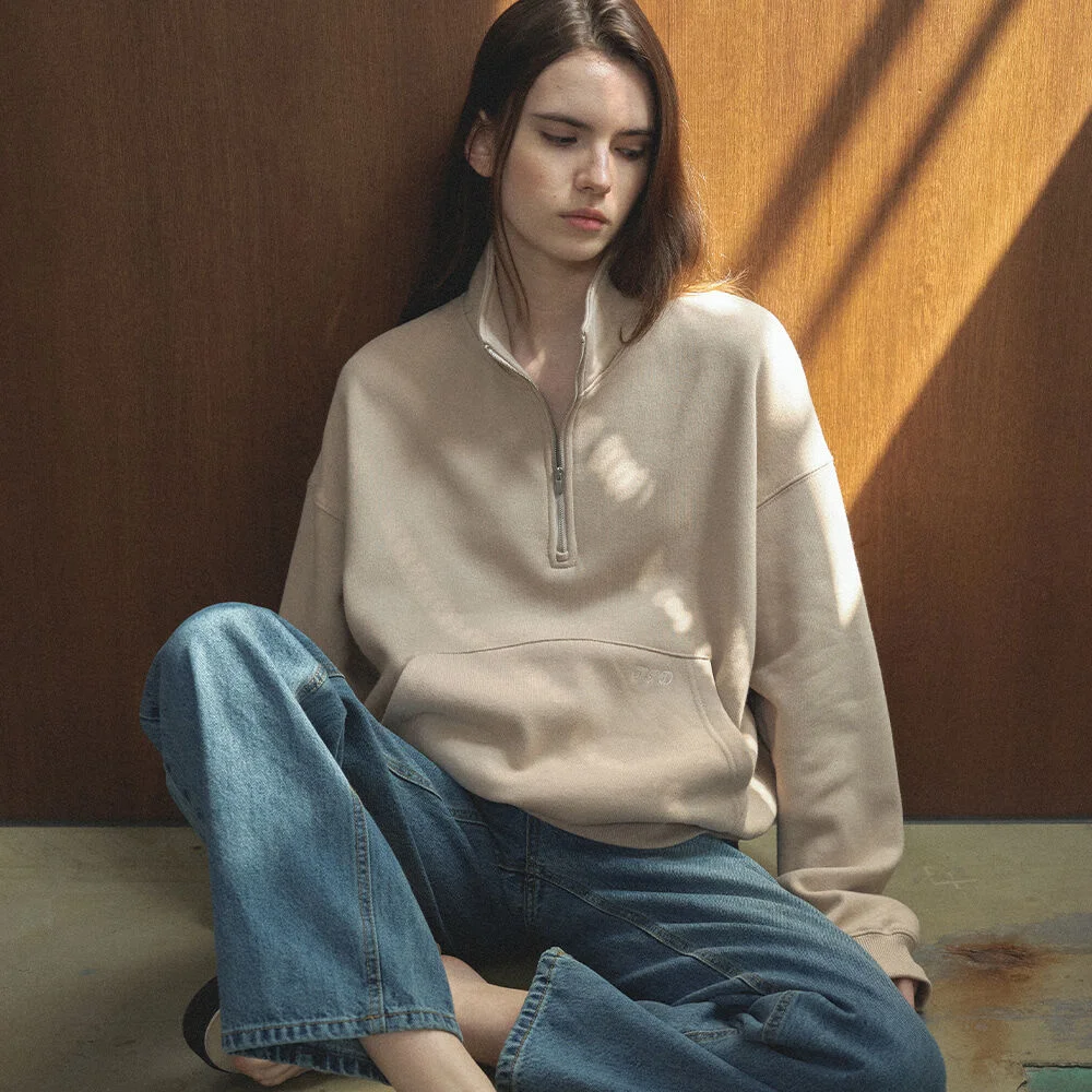 BRUSHED ZIP UP MTM _Beige