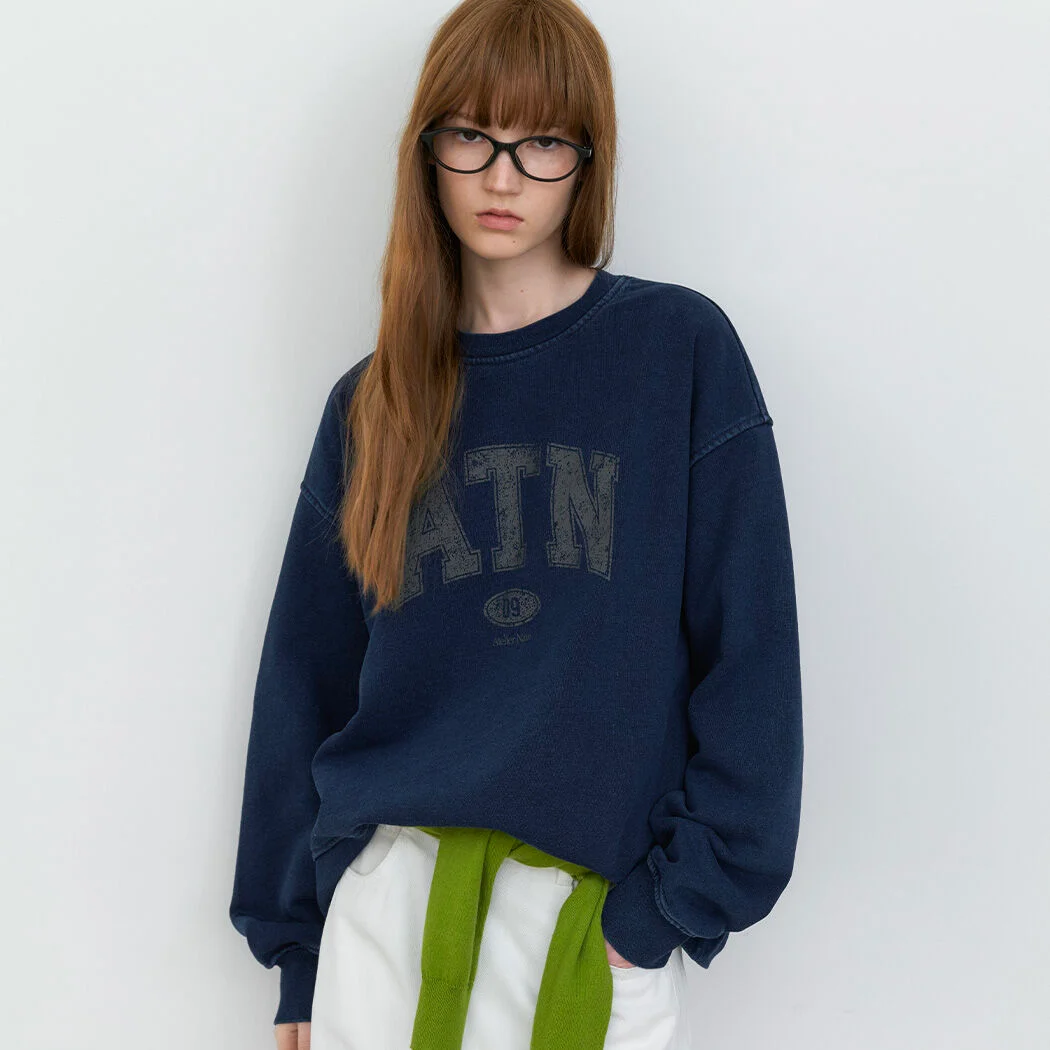 ATN PIGMENT WASHING SWEAT SHIRT (T-7160)