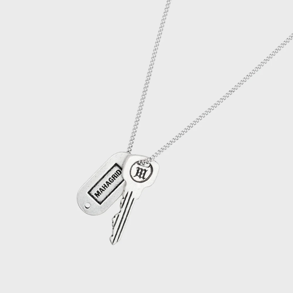 M KEY DOG TAG NECKLACE