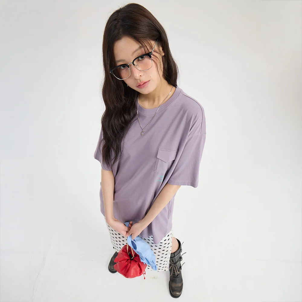 Chouetties by LUCKY CHOUETTE Mini Pocket Short Sleeve T-Shirt (purple) LATAX26430PPX