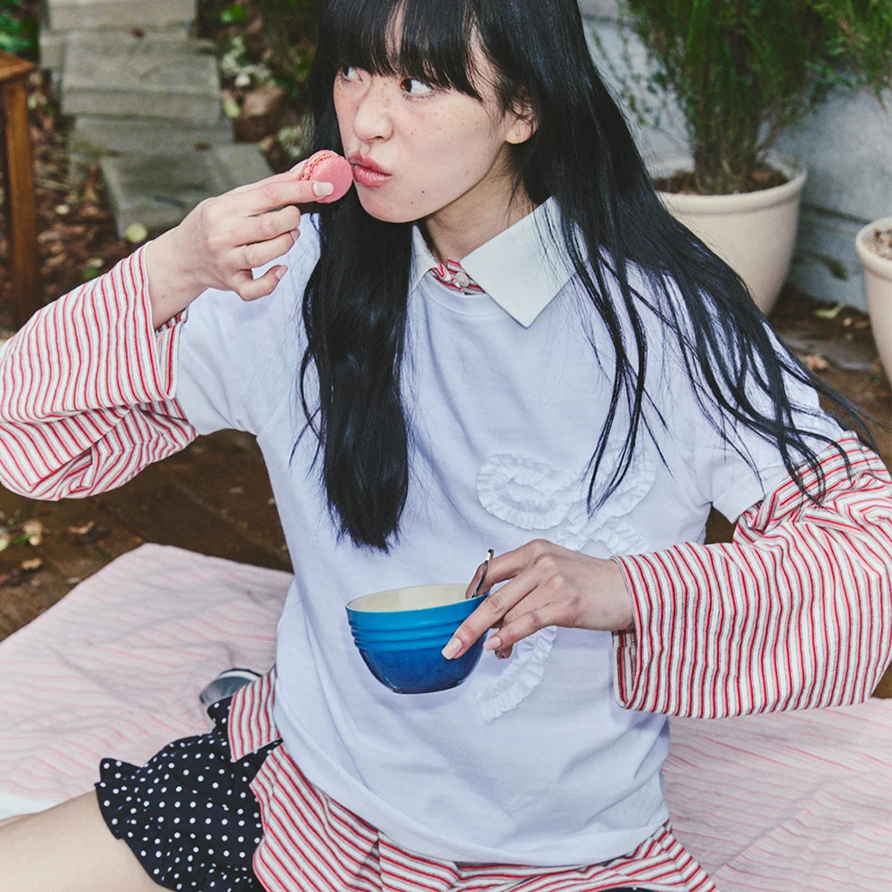 Chouetties by LUCKY CHOUETTE_Stripe PK Long T-shirt (pink)_LATAX25470PIX