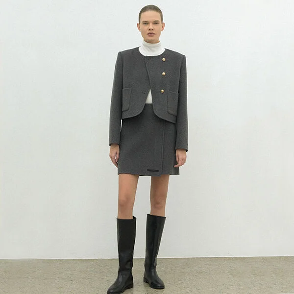 WOOL HANDMADE SET-UP SKIRT(SK-4947)