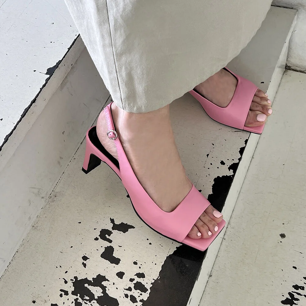 Audrey Slingback Sandals Pink