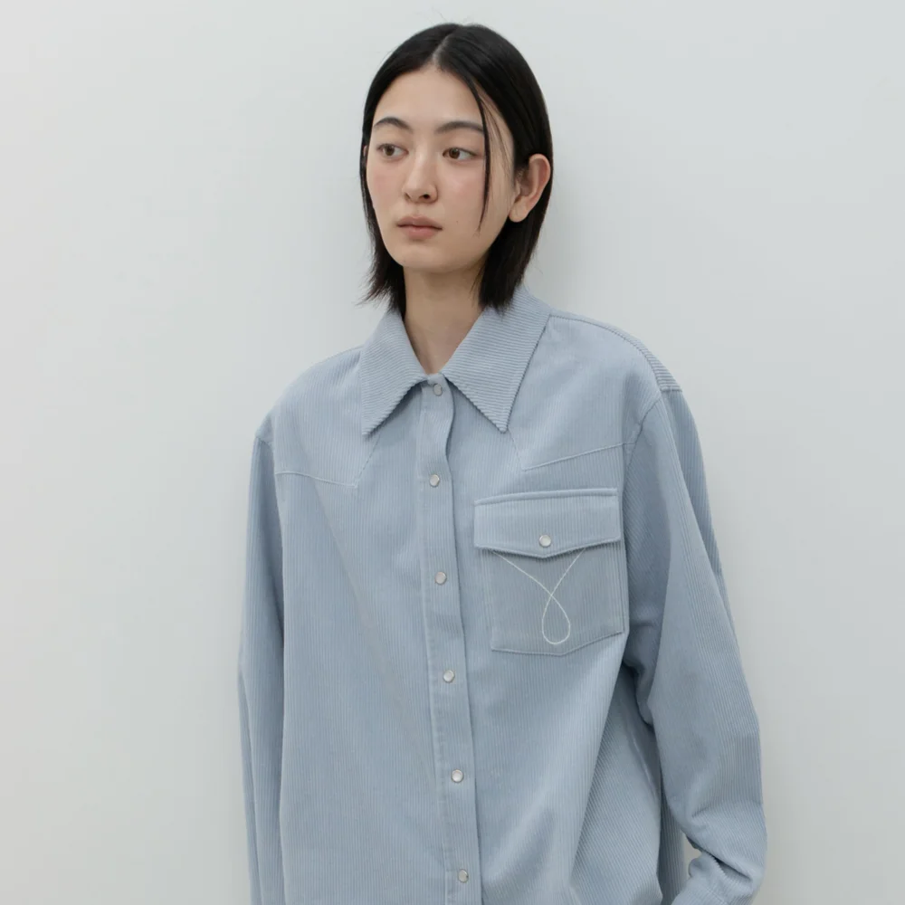 WESTERN CORDUROY SHIRT / SKY BLUE