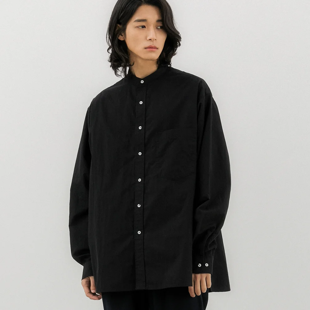 BIGBOY STAND COLLAR SHIRTS (BLACK)