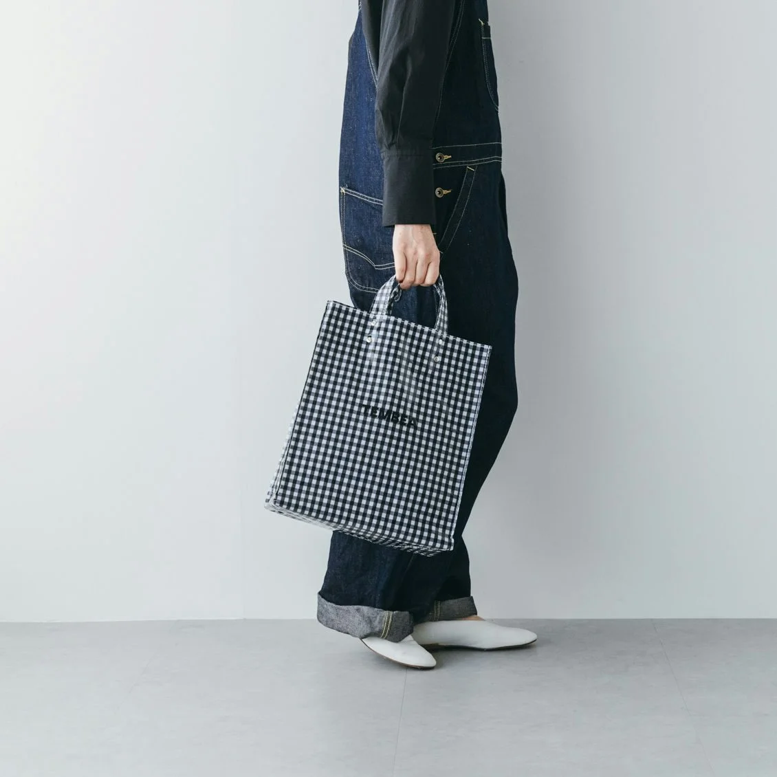 Tembea PAPER TOTE MEDIUM 紙感 托特袋 黑色 格子布