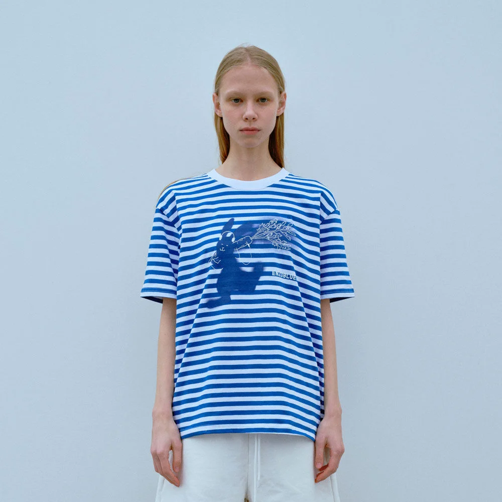 Peace and Earth T恤 (Blue Stripes)