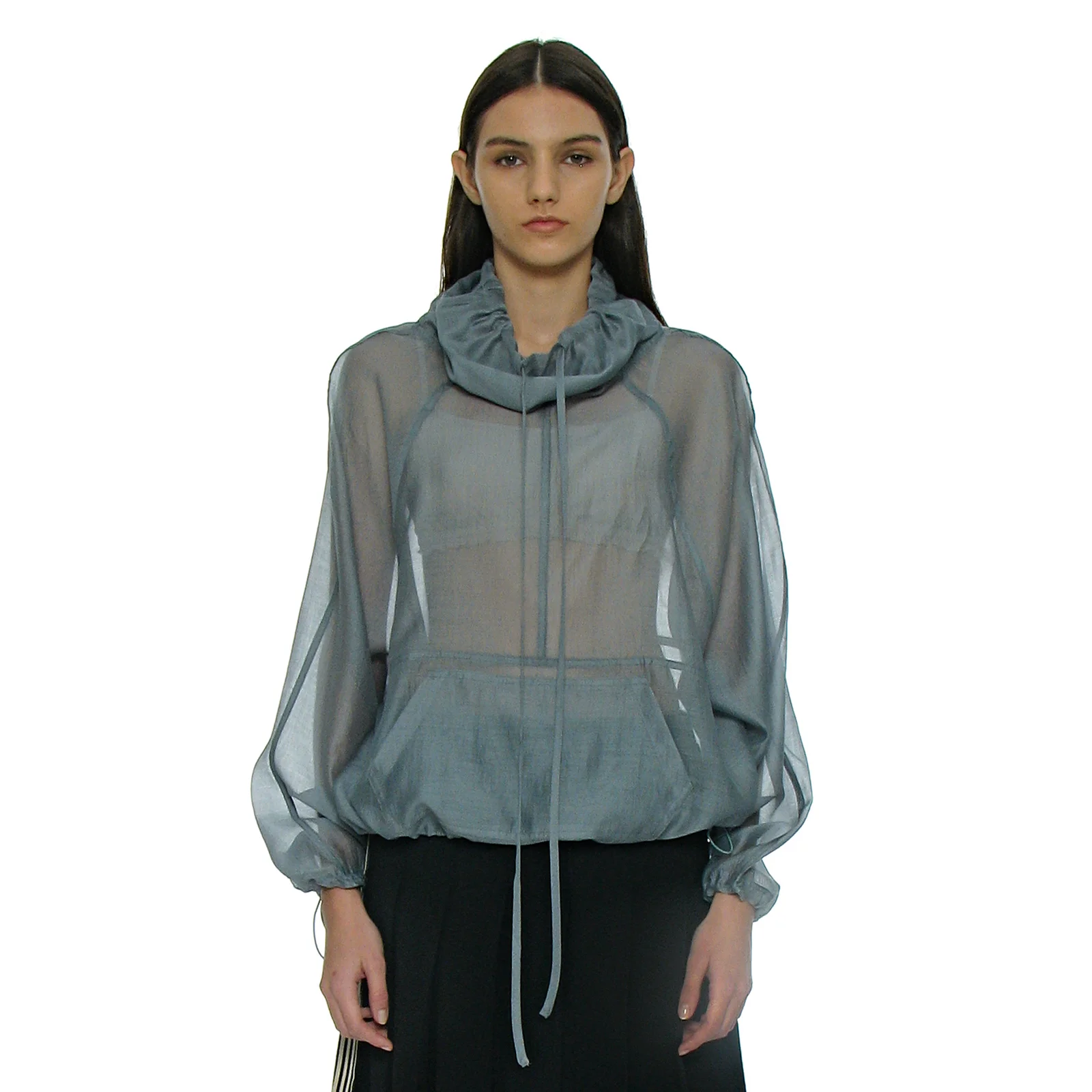 SHEER ANORAK CREWNECK_DUSTY MINT