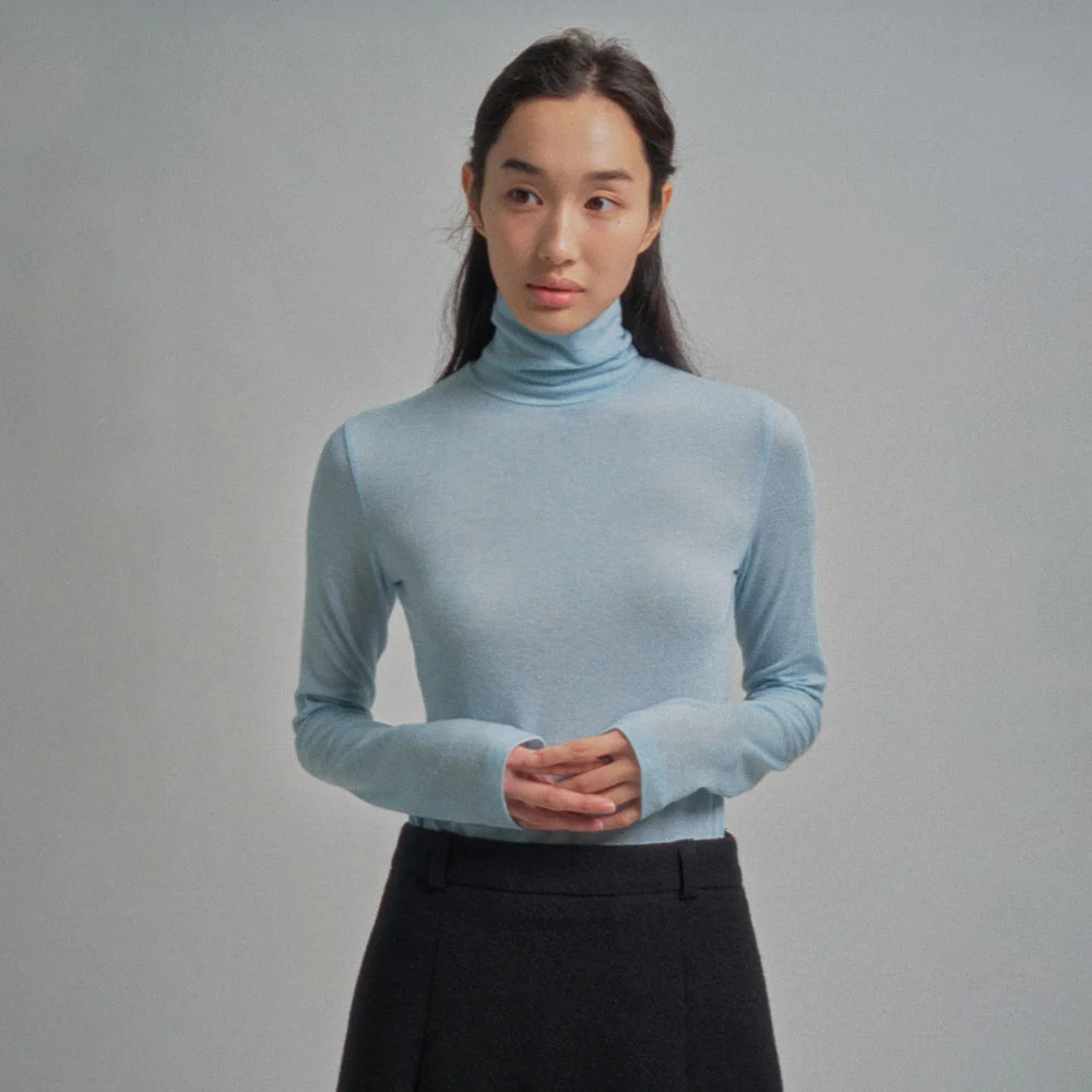 SHEERLY TURTLE TEE_LIGHT BLUE