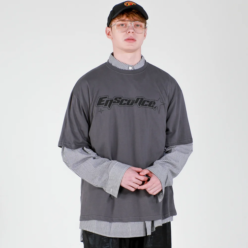 酸 標誌 寬鬆版型 T恤 灰色