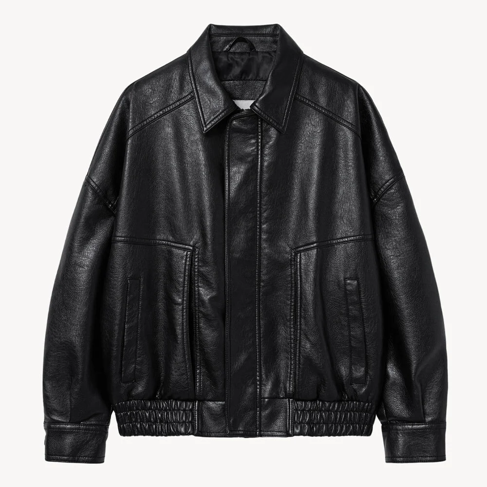 9211 水洗 皮革 外套 (BLACK)