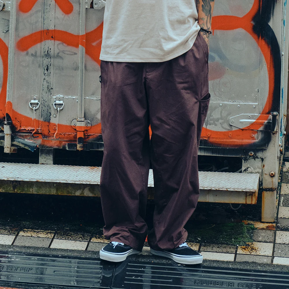 束帶 氣球 寬鬆版型 褲子(BROWN)