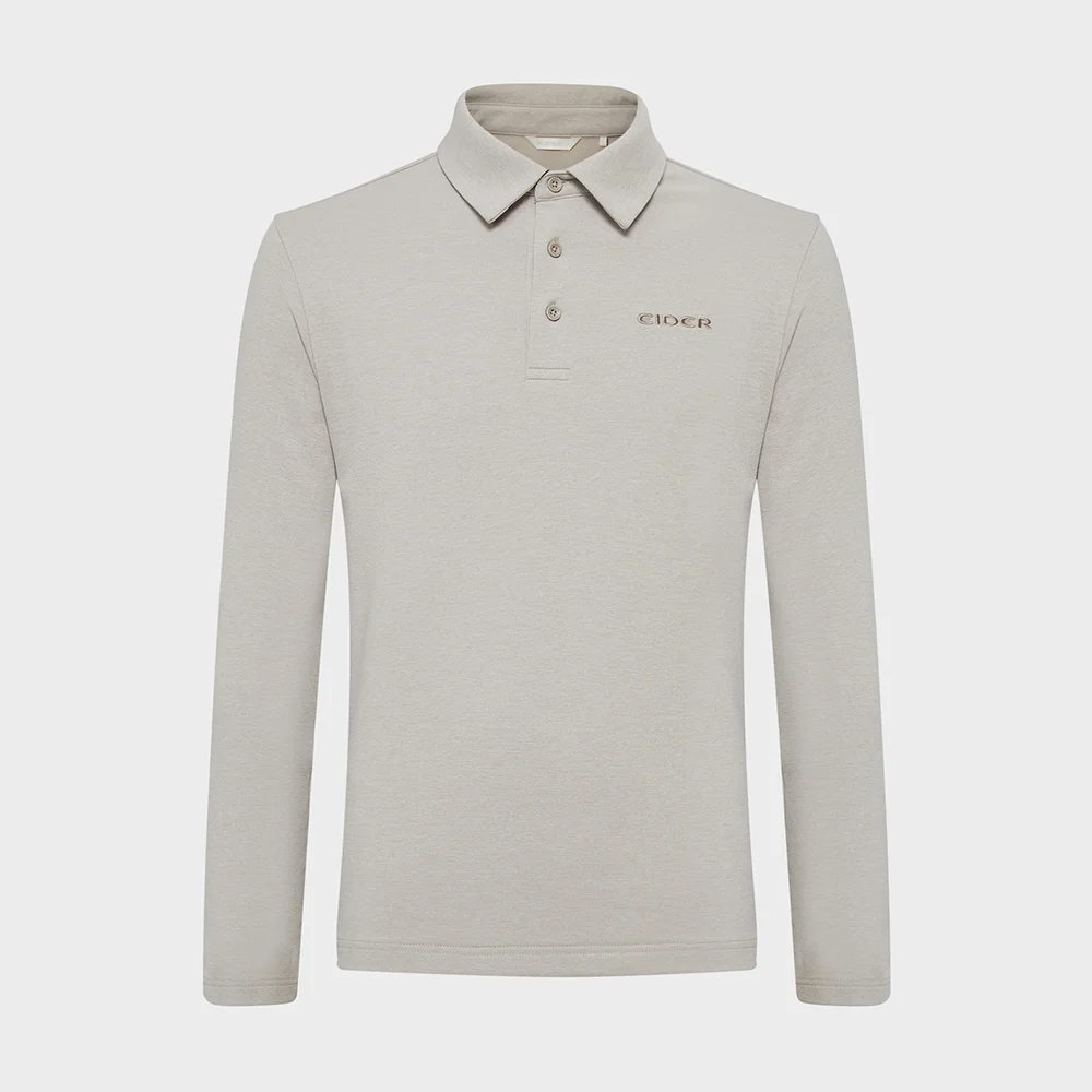 SORONA WARM (Sorona 暖感) 男裝 長袖 Polo T恤_Light Beige_DMW25267E1
