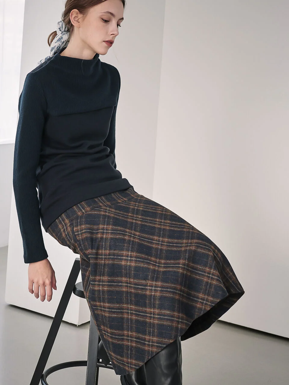 Marta Flare Skirt_Navy