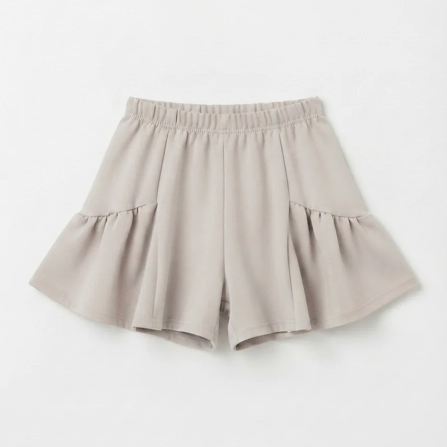 Bloom Frill Shorts (Beige Gray)