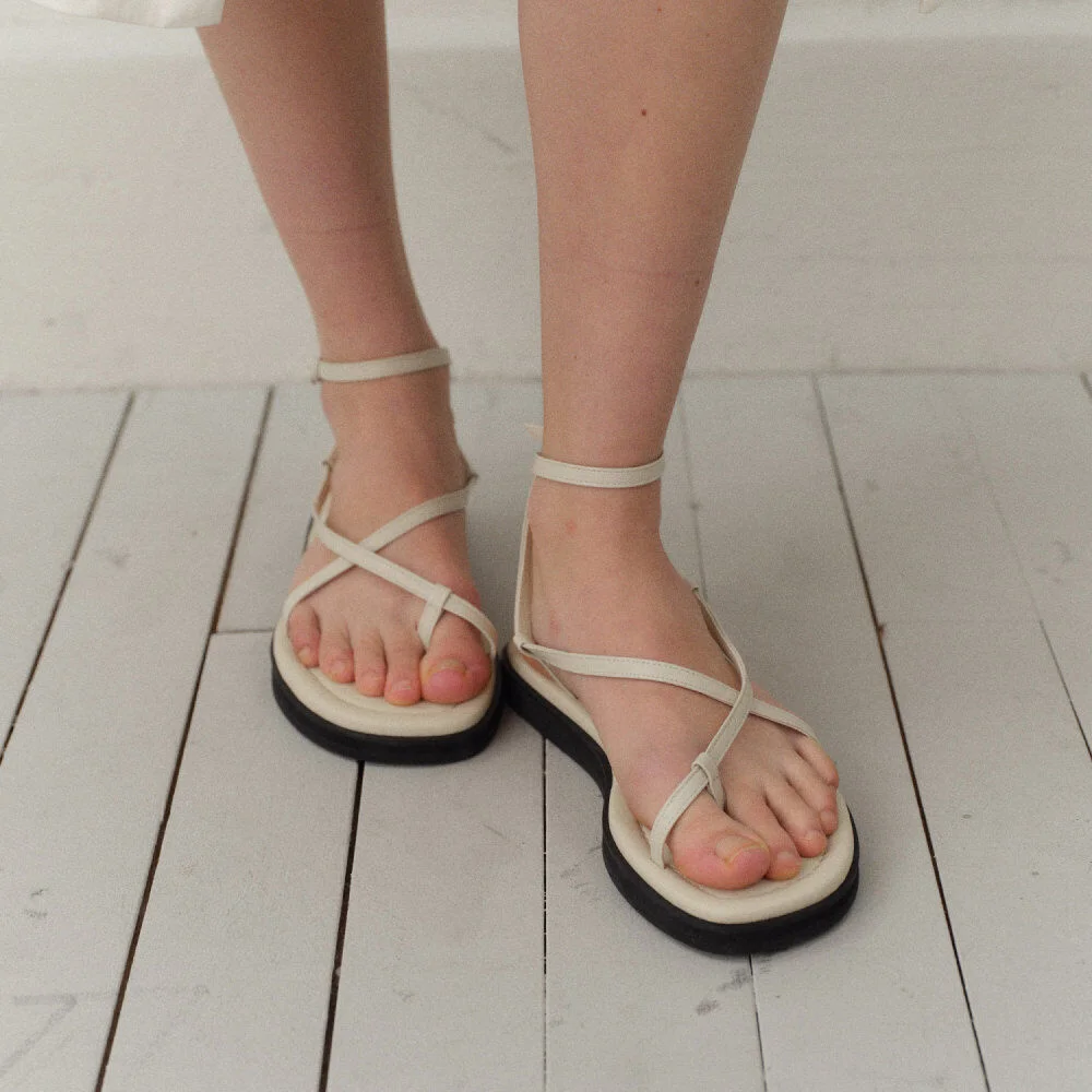 Rope up sandals Ivory