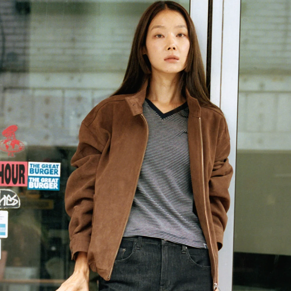 Half neck suede jumper (camel)
