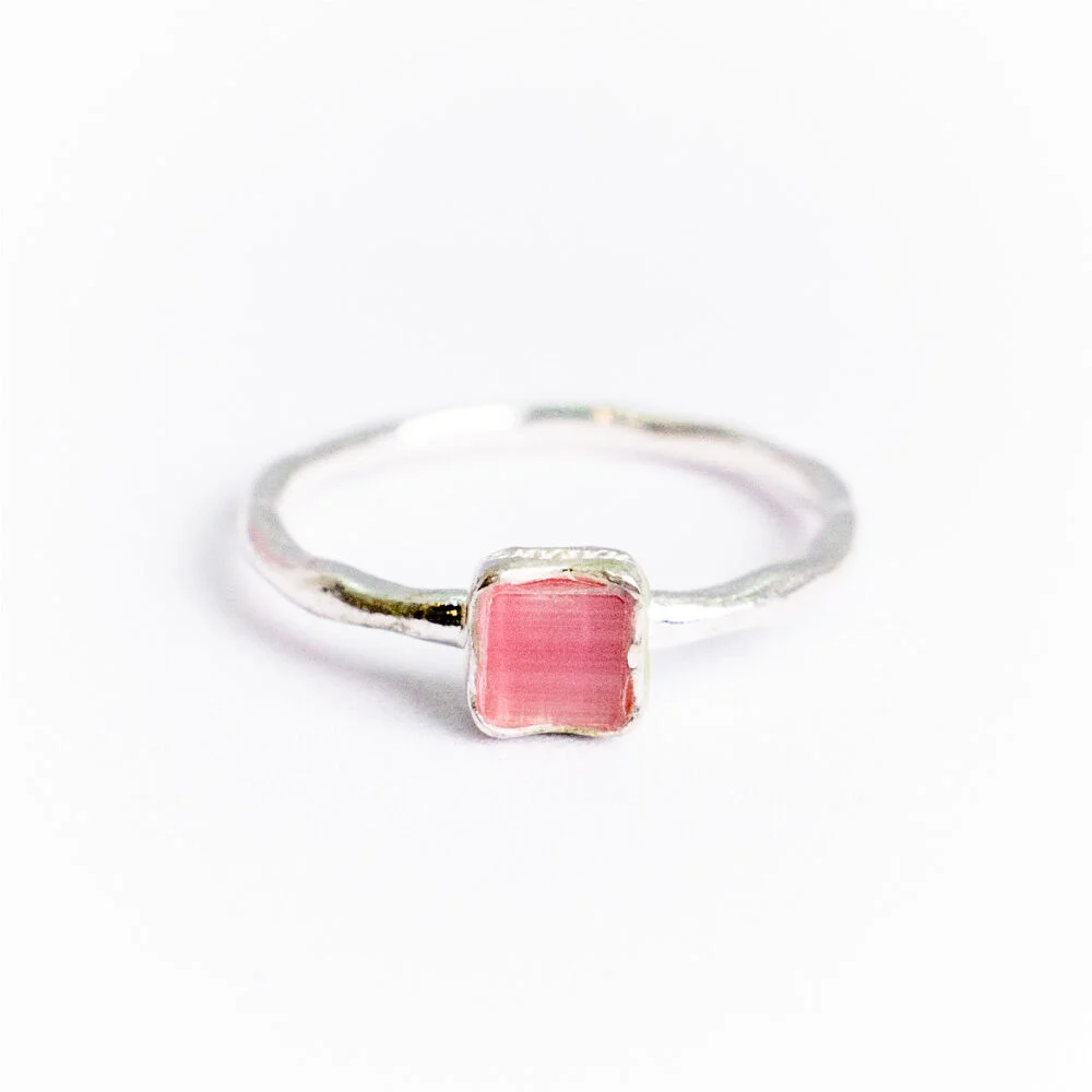 HR 170R_Pink Cat's Eye Ring (Silver 925)