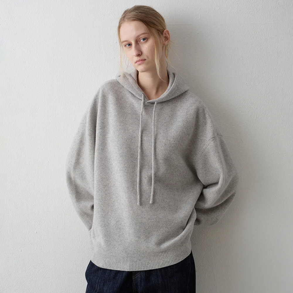 羊絨 連帽 套頭_light grey