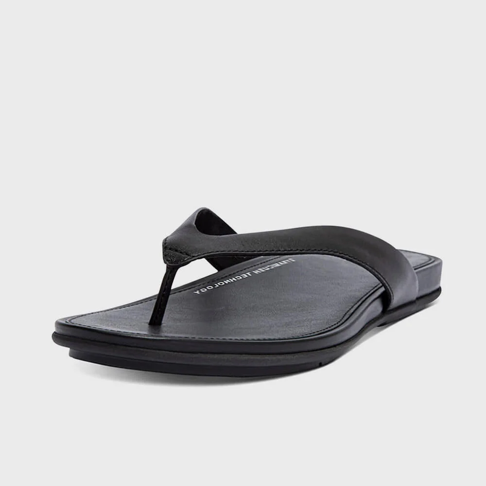 Gracie 皮革 人字拖 All Black