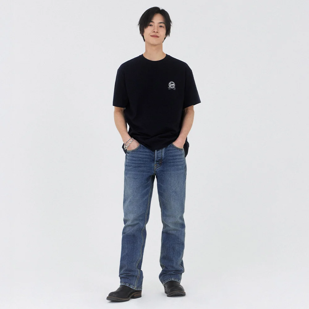 牛仔 Kuroki 牛仔 褲子 靛藍 中度
