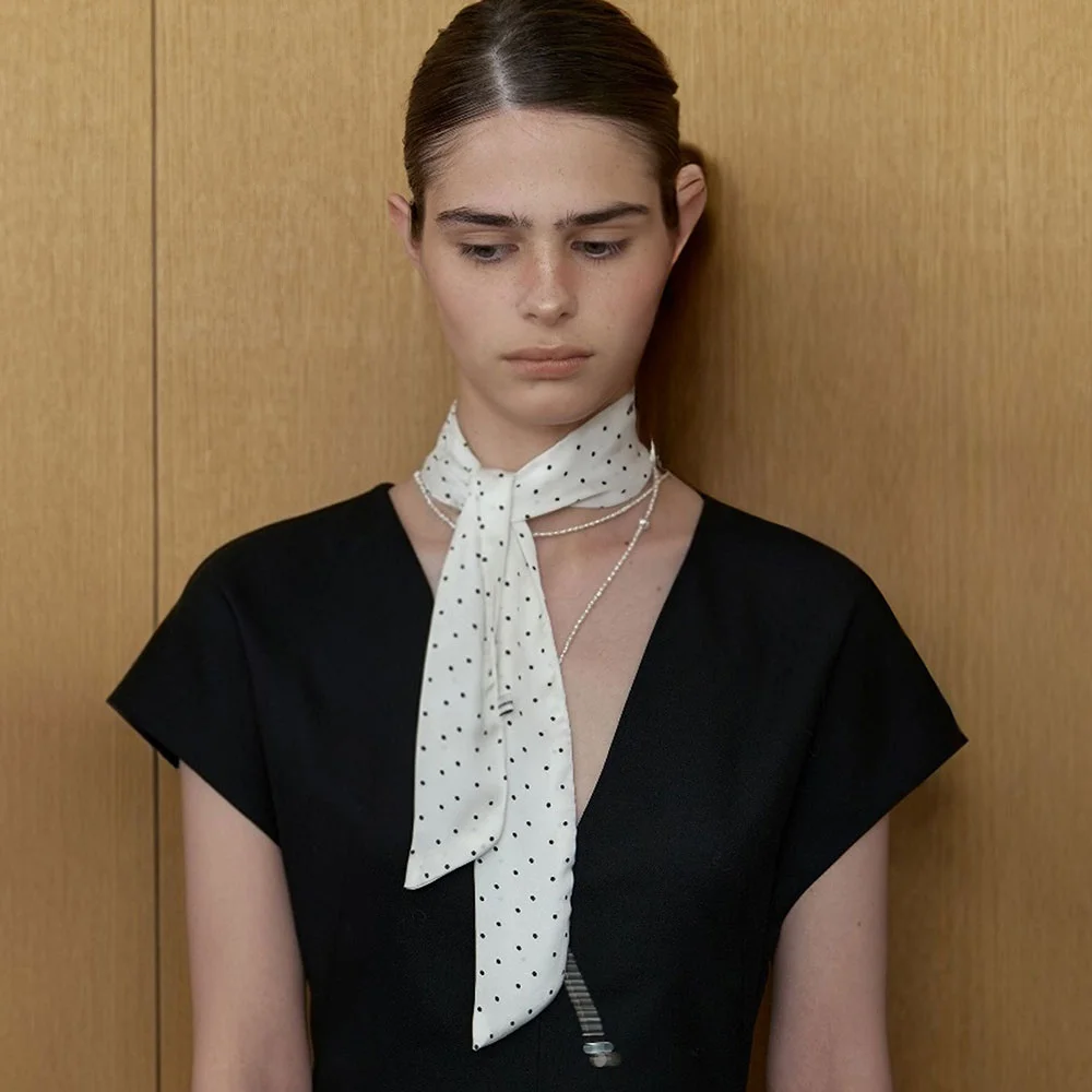 Dot Satin Two-Way Scarf_2COL (L253MSF020)