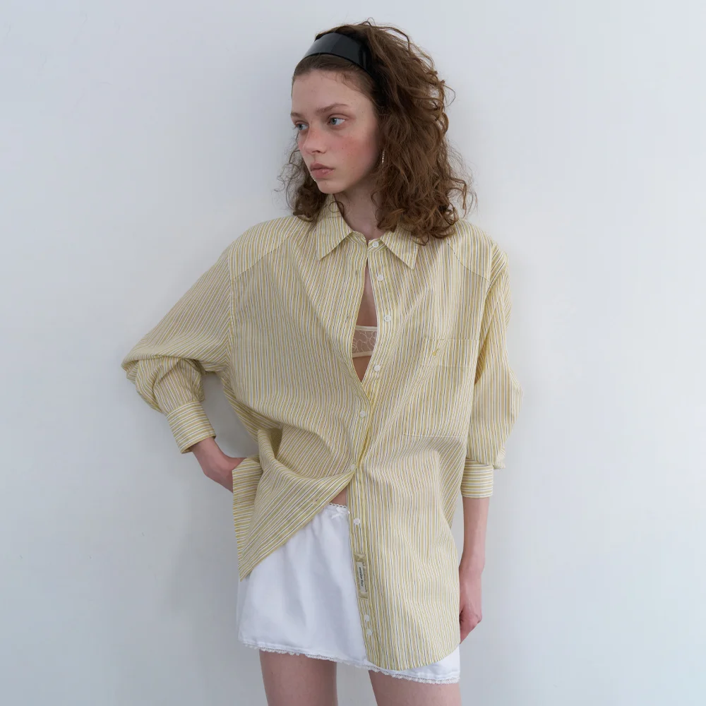 STRIPE OVERSIZED SHIRT_YELLOW