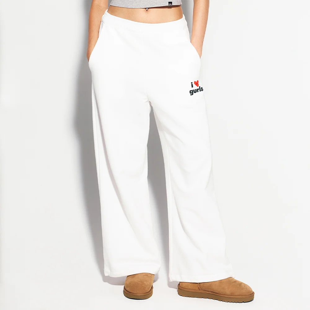 GURLS LOGO SWEAT PANTS WHITE
