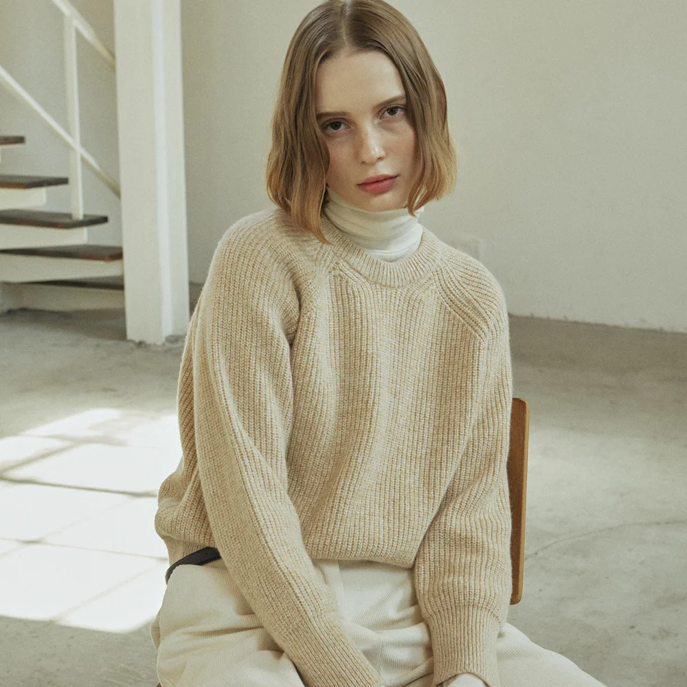 MIX WOOL KNIT_BEIGE