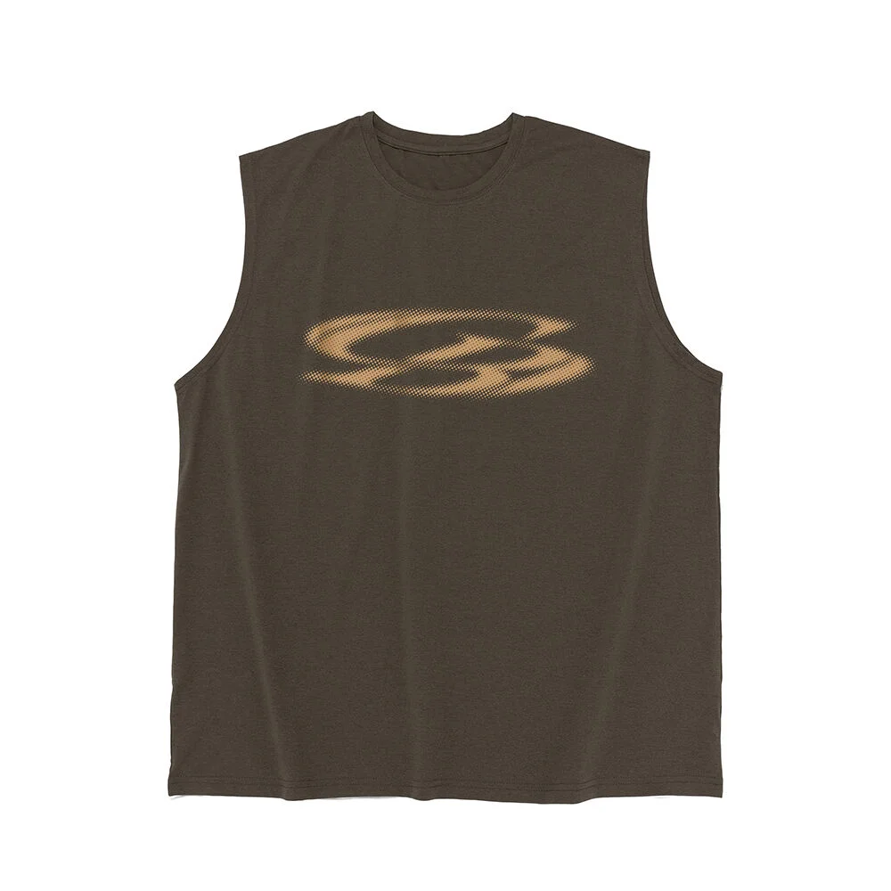 VINTAGE CIRCLE LOGO DRY-FIT SLEEVELESS (KHAKI)