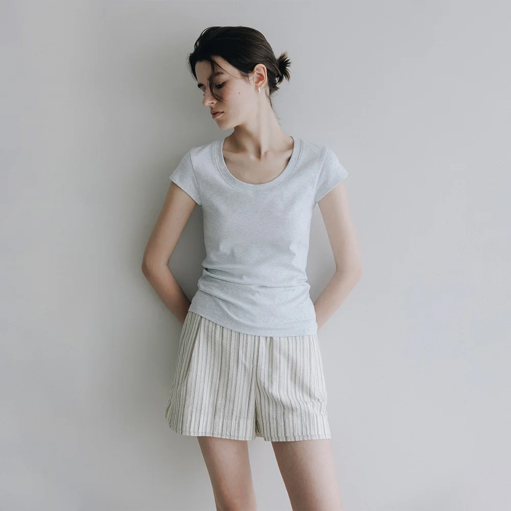 U-Neck Slim Fit T-Shirt SW6ME742_4color