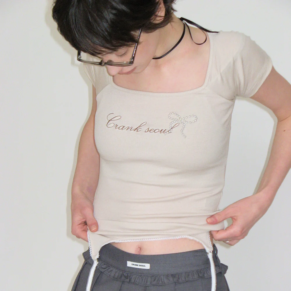 SQUARE NECK CORSET TOP_BEIGE
