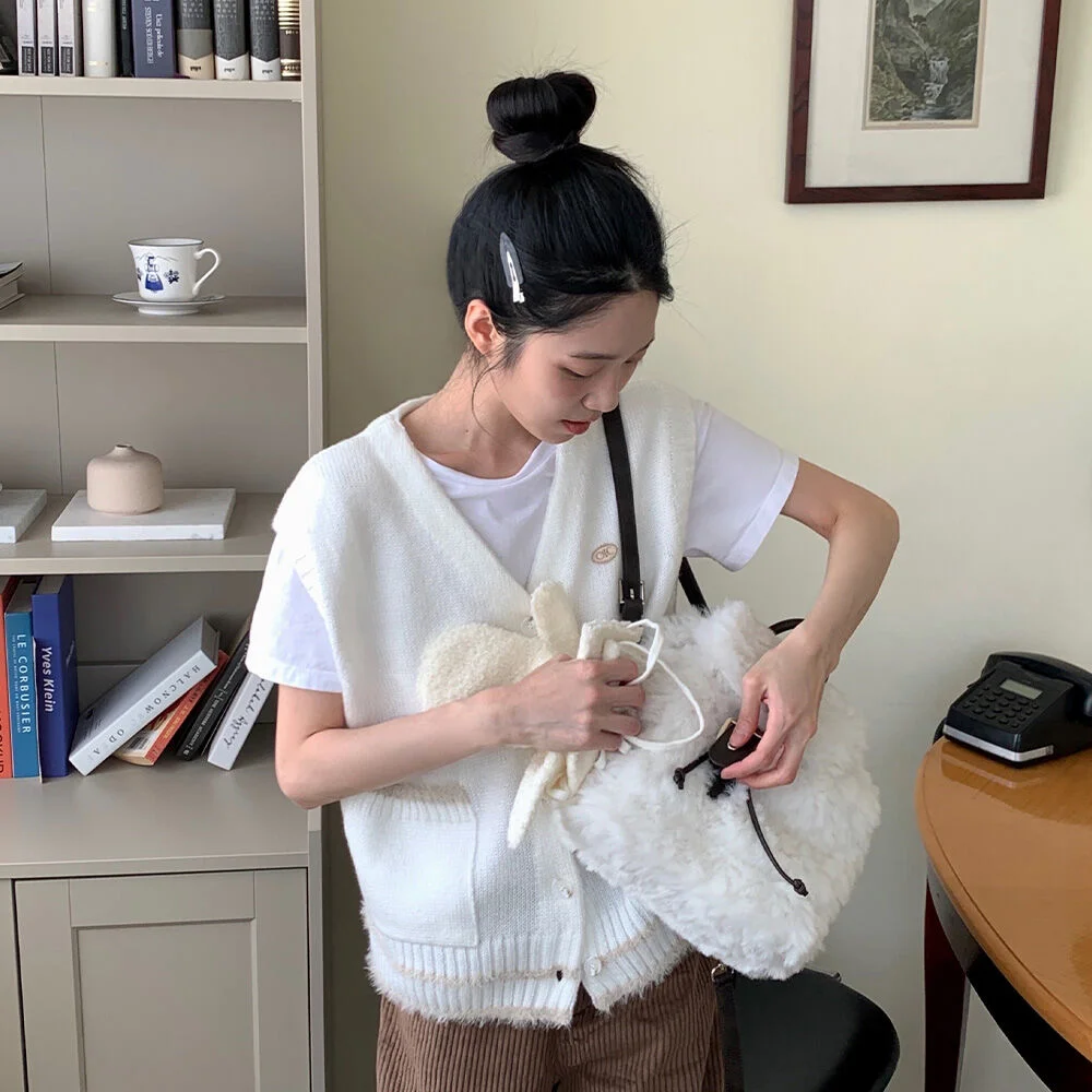 迷你 羊羔絨 背包