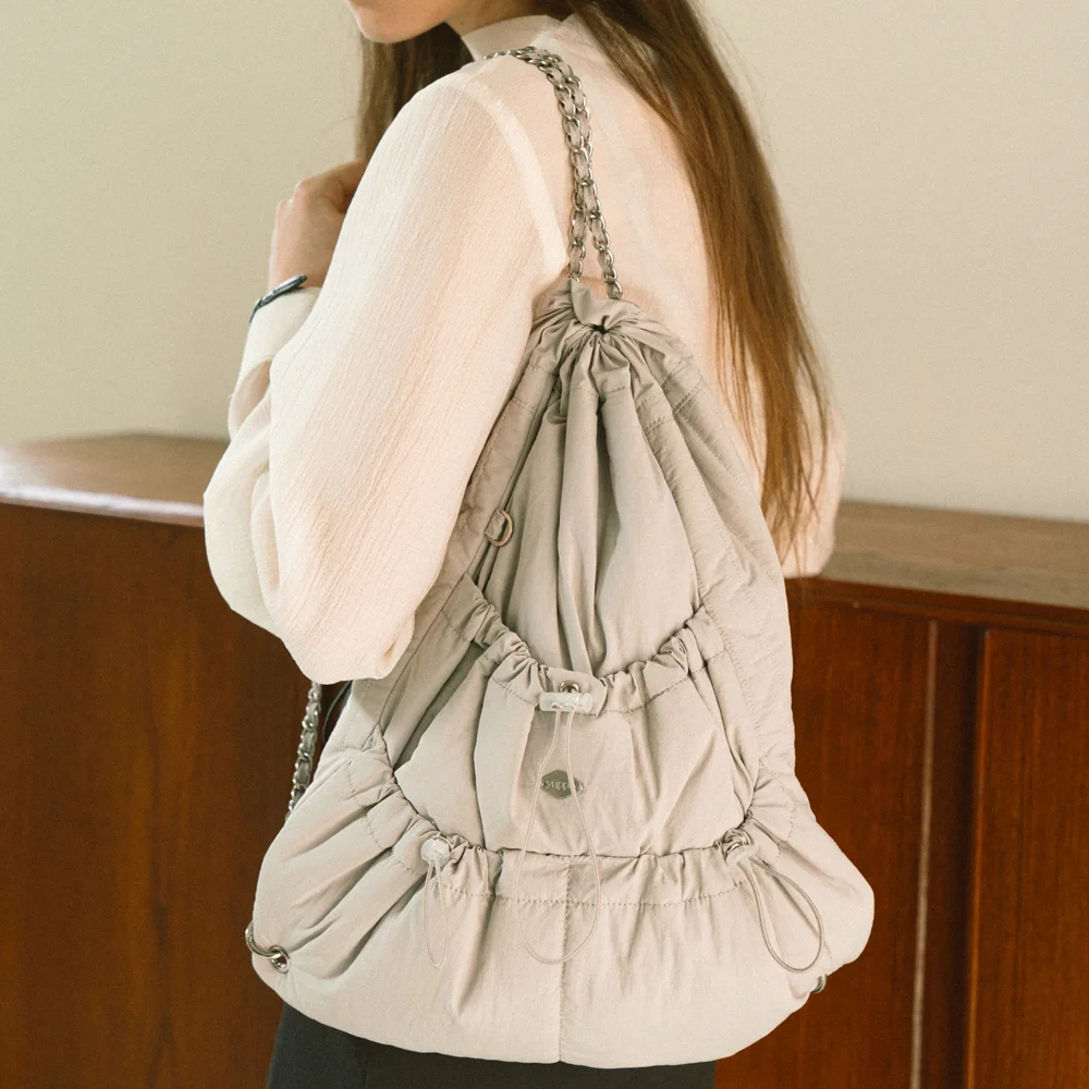 RIBBON CHAIN BACKPACK_GRAY