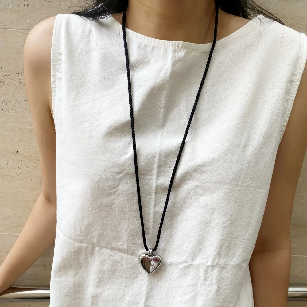 Big LMM Heart Rope Necklace_BK