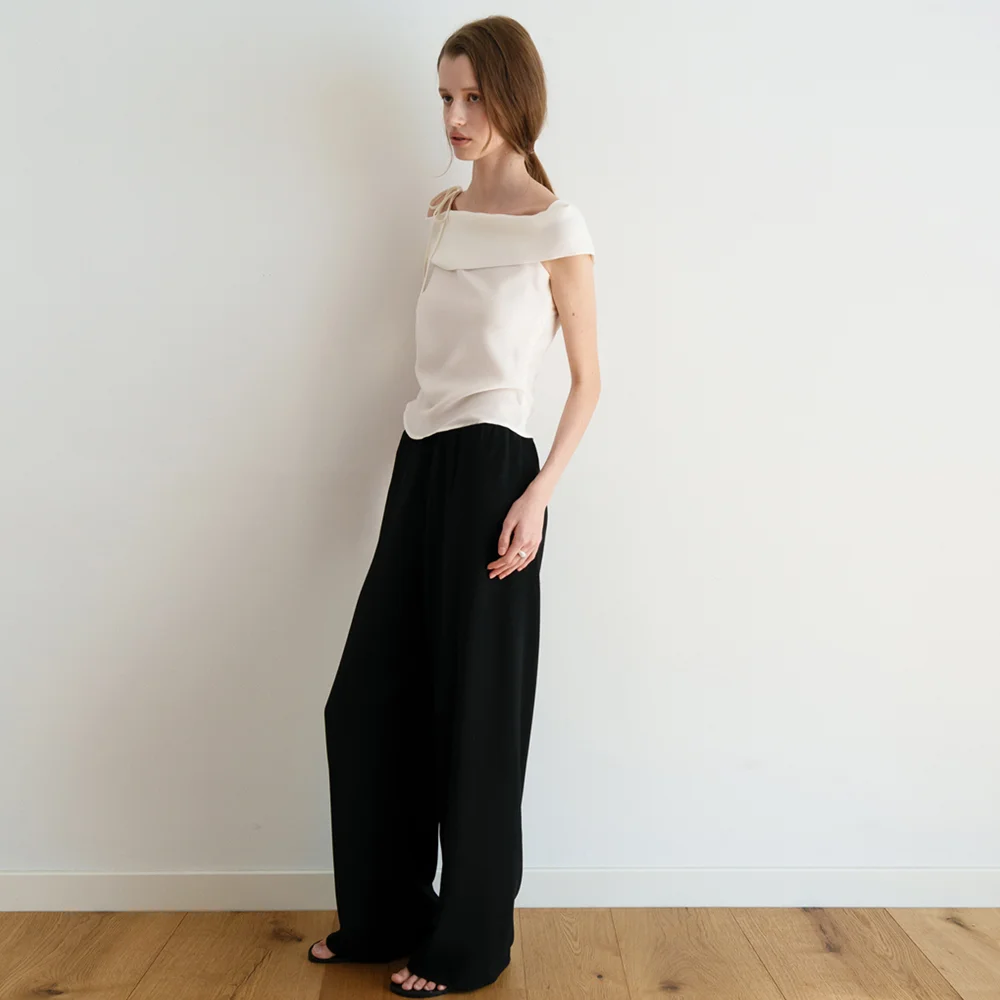 BIAS BAND WIDE PANTS_BLACK