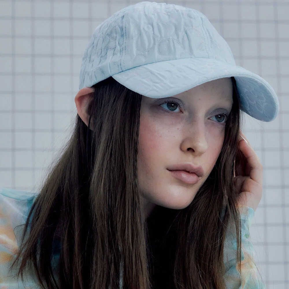 PUFF CAP IN AQUA